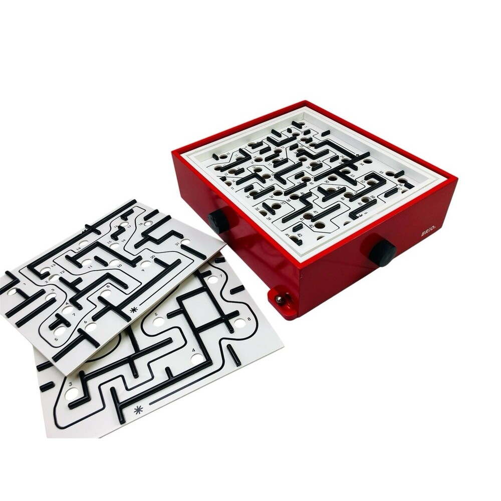 BRIO Labyrinth Wooden Tilt Maze Game - 3 Interchangeable Boards, Complete